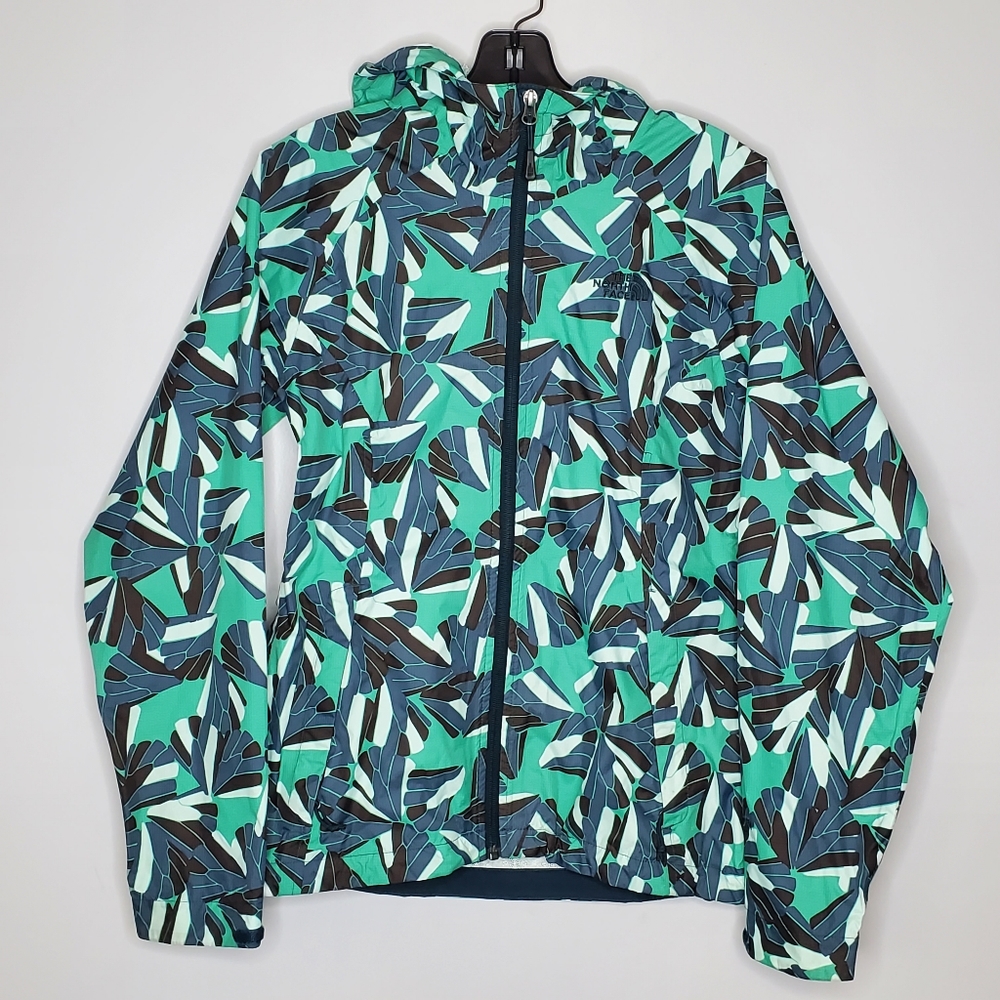 The north face waterproof shell jacket 100% nylon hooded geometric‎ extra small
